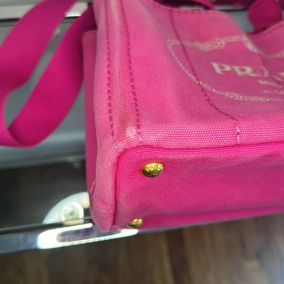 Pink Prada Canapa, Small, With Removable Strap and COA - Picture 6 of 14